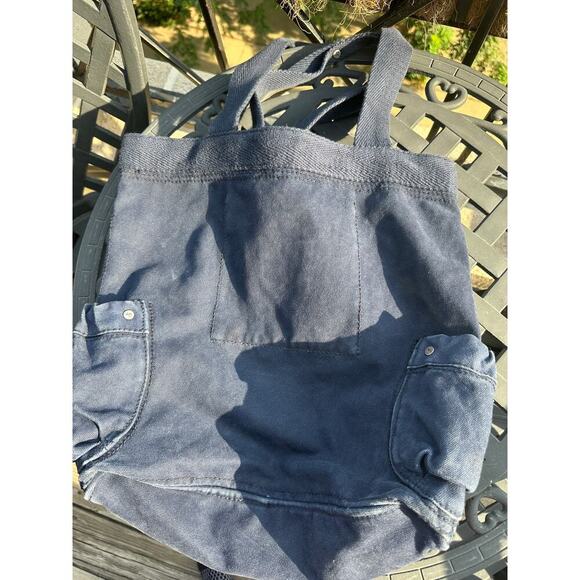 Vintage Y2K Abercrombie Navy Canvas Tote Bag 2000s Logo Shoulder Bag A&F - Picture 2 of 7